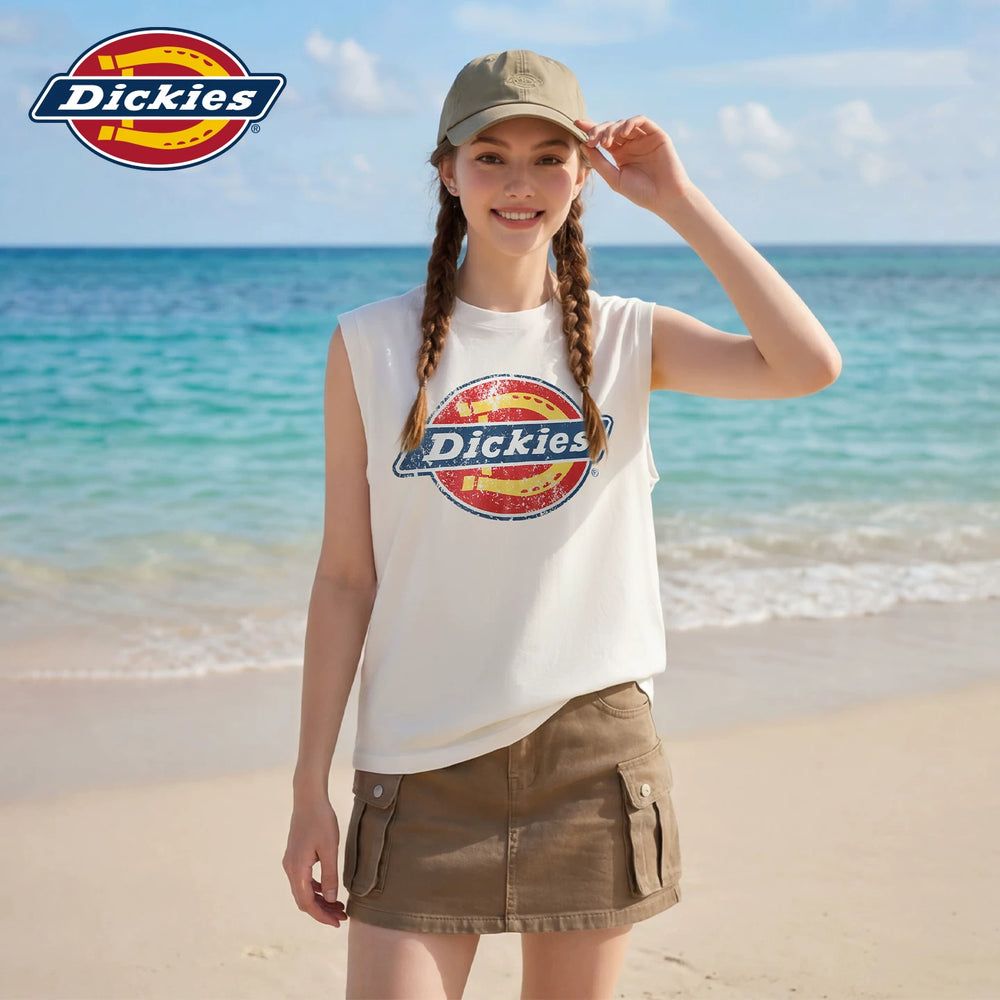 Dickies Emperor Cool Suitable American Printed Shoulder Tank Top for Women's 2026 Summer New Loose Sleeveless T-shirt Top m