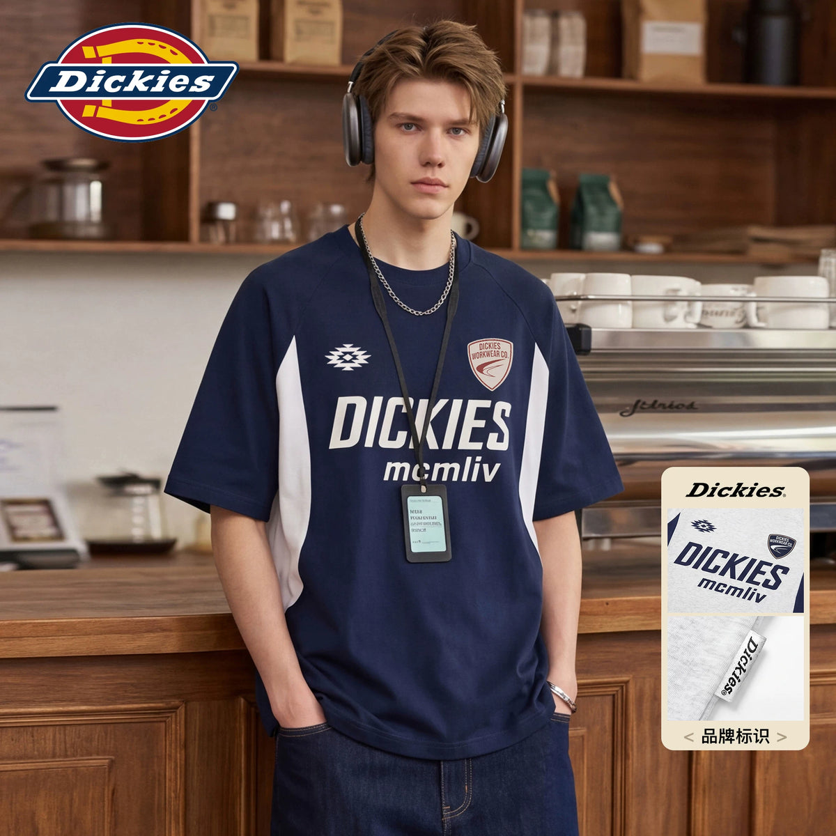 Dickies Di Ku Shi Solona Short sleeved T-shirt Men's Summer Trendy Brand Printed Sports Loose Half Sleeve Top M