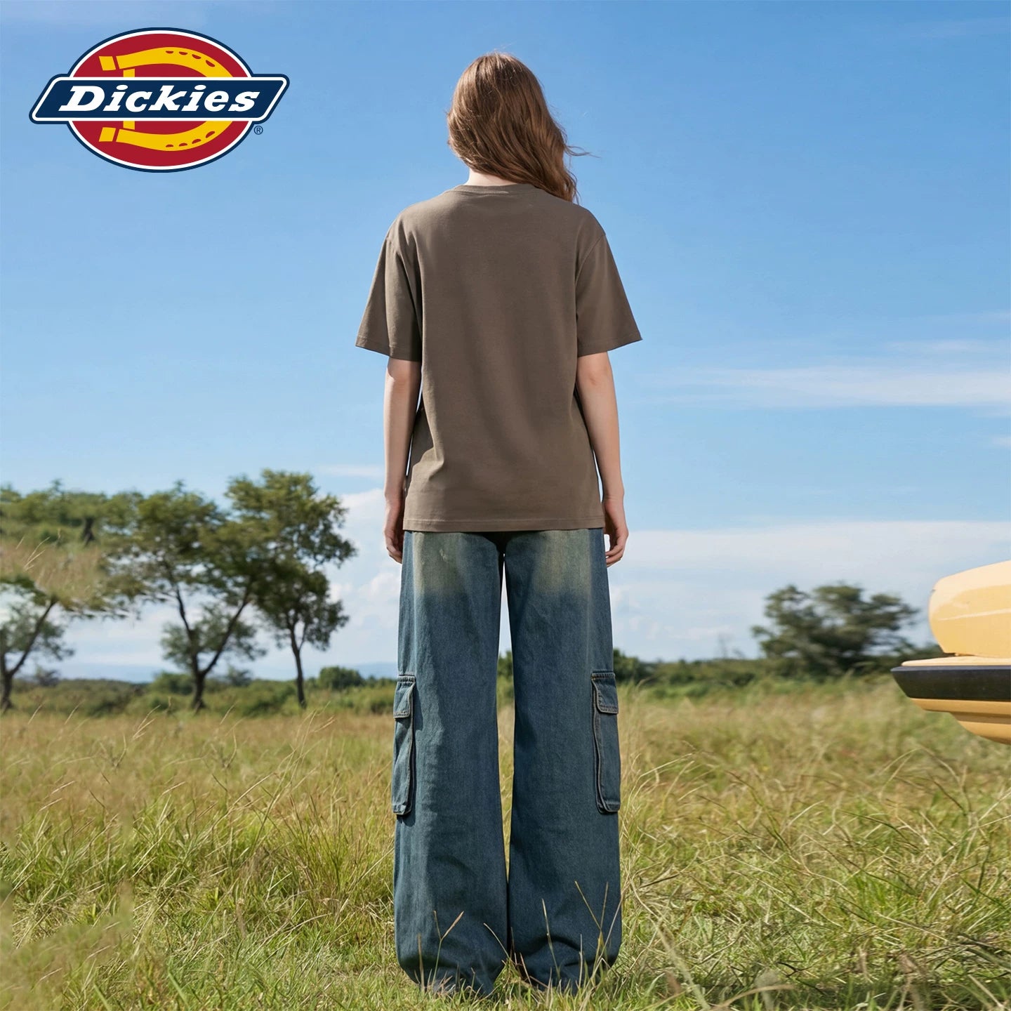 Dickies Cool American Trendy Brand Printed Short sleeved T-shirt for Women in 2026 Summer Loose Cotton Round Neck Top m