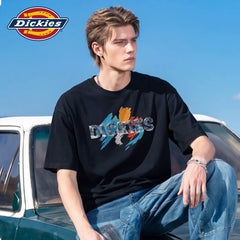 Dickies Emperor Cool Suitable American Graffiti Letter Printed Short sleeved T-shirt Men's Summer Pure Cotton Casual Couple Top M