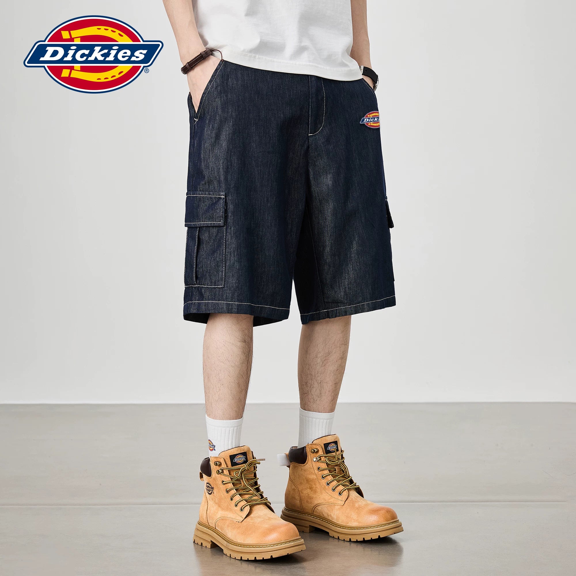 Diesel Dickies loose denim shorts suitable for men's summer thin American workwear five quarter pants M