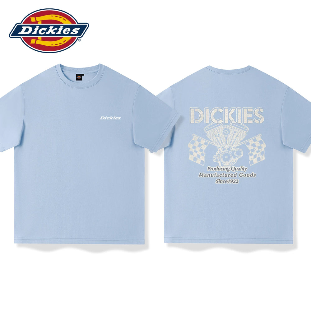 Dickies men's short sleeved T-shirt 2026 new American retro navy blue high-end design half sleeved T-shirt A