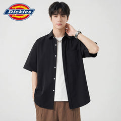 Dickies Cool Summer American Casual Loose Short sleeved Shirt Men's Thin Breathable Collar Top Y