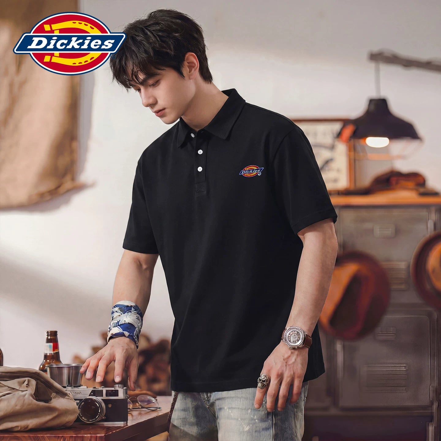 Dickies Emperor Cool Suitable Men's Summer New Short sleeved Polo Shirt Loose Collar Button Design Thin Top Y