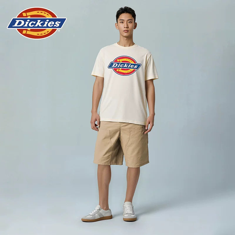Dickies Cool Autumn Horseshoe Logo High Density Printing Classic Tri Color Quick Drying Short Sleeve T-shirt for Men and Women J