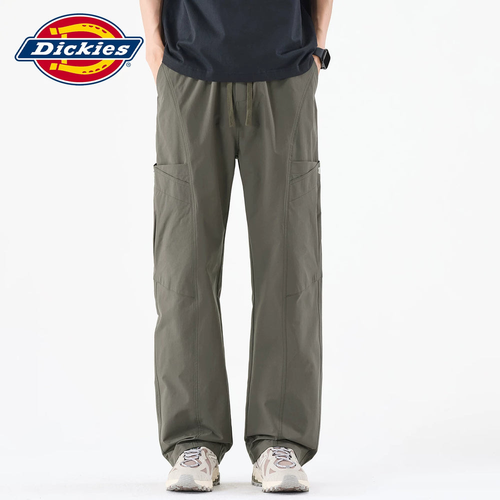 Dickies Cool Men's Work Pants Summer New Style Drawstring Thin Splicing Wide Leg Woven Casual Pants Y