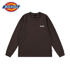 Dickies' new soft long sleeved T-shirt for spring, men's round neck printed T-shirt, loose fitting upper garment Y
