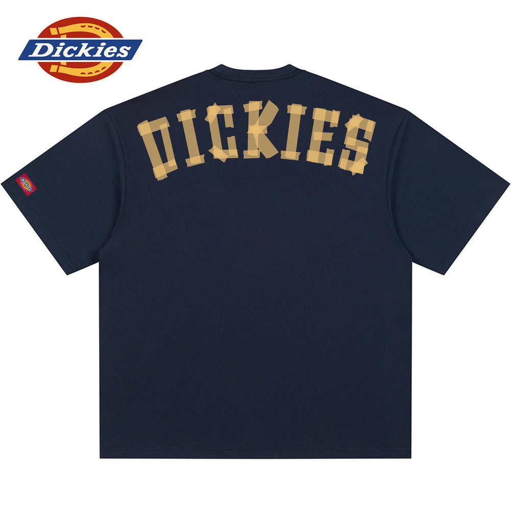 Dickies Heavy 320g Sorona Paris Cotton T-shirt Men's American Retro Letter Printed Loose Round Neck Short Sleeve