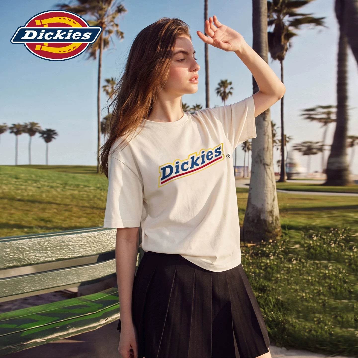 Dickies Cool Suitable Pure Cotton Short sleeved T-shirt for Women's Summer New Style American Trendy Brand Letter Printed Versatile Top m