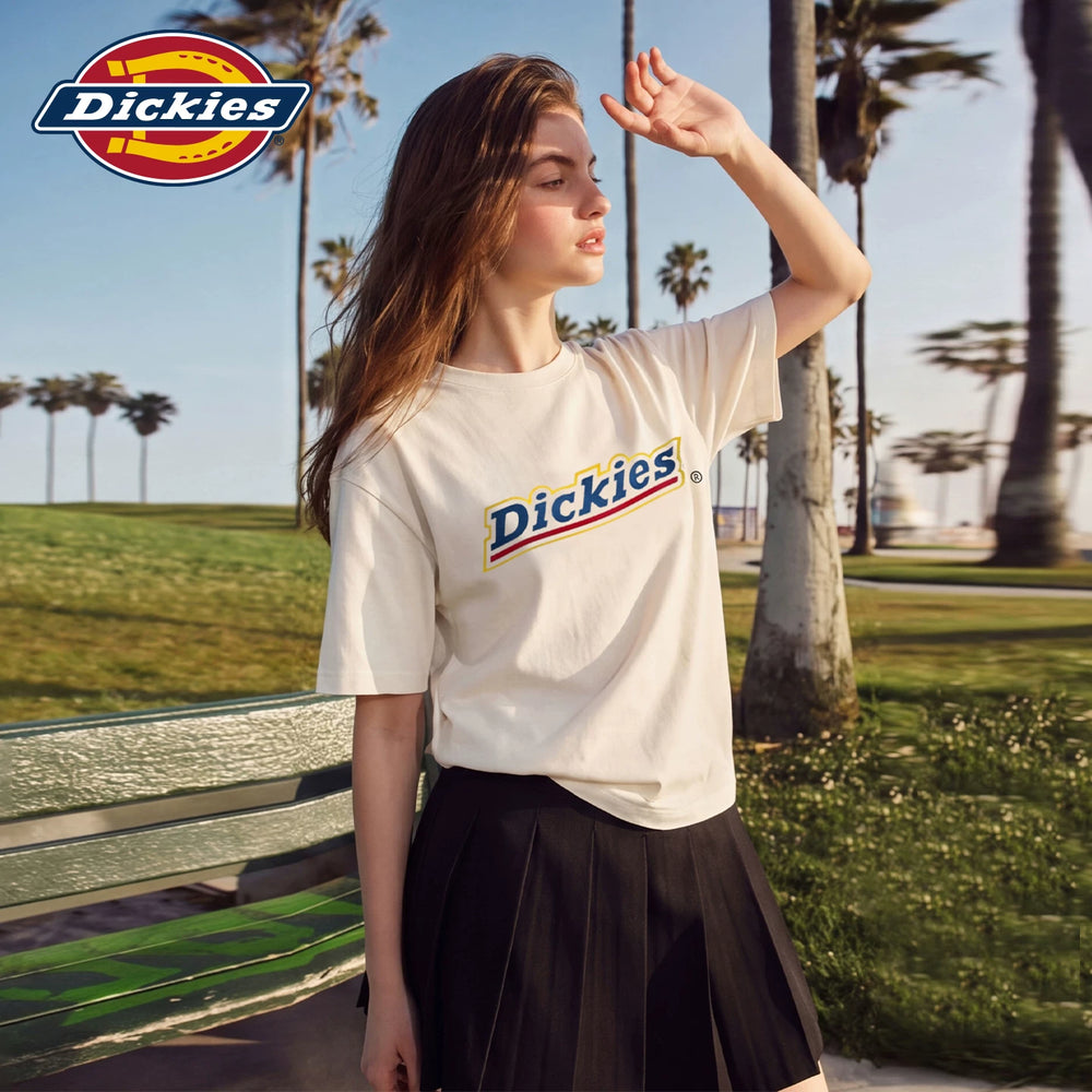Dickies Cool Suitable Pure Cotton Short sleeved T-shirt for Women's Summer New Style American Trendy Brand Letter Printed Versatile Top m