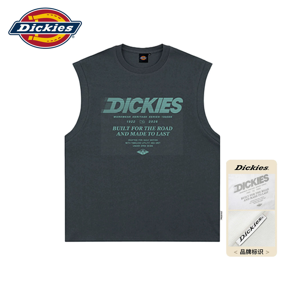 Dickies Cool Suitable Pure Cotton Shoulder Tank Top Men's Summer Printed Loose Casual Top Wear Sleeveless T-shirt M