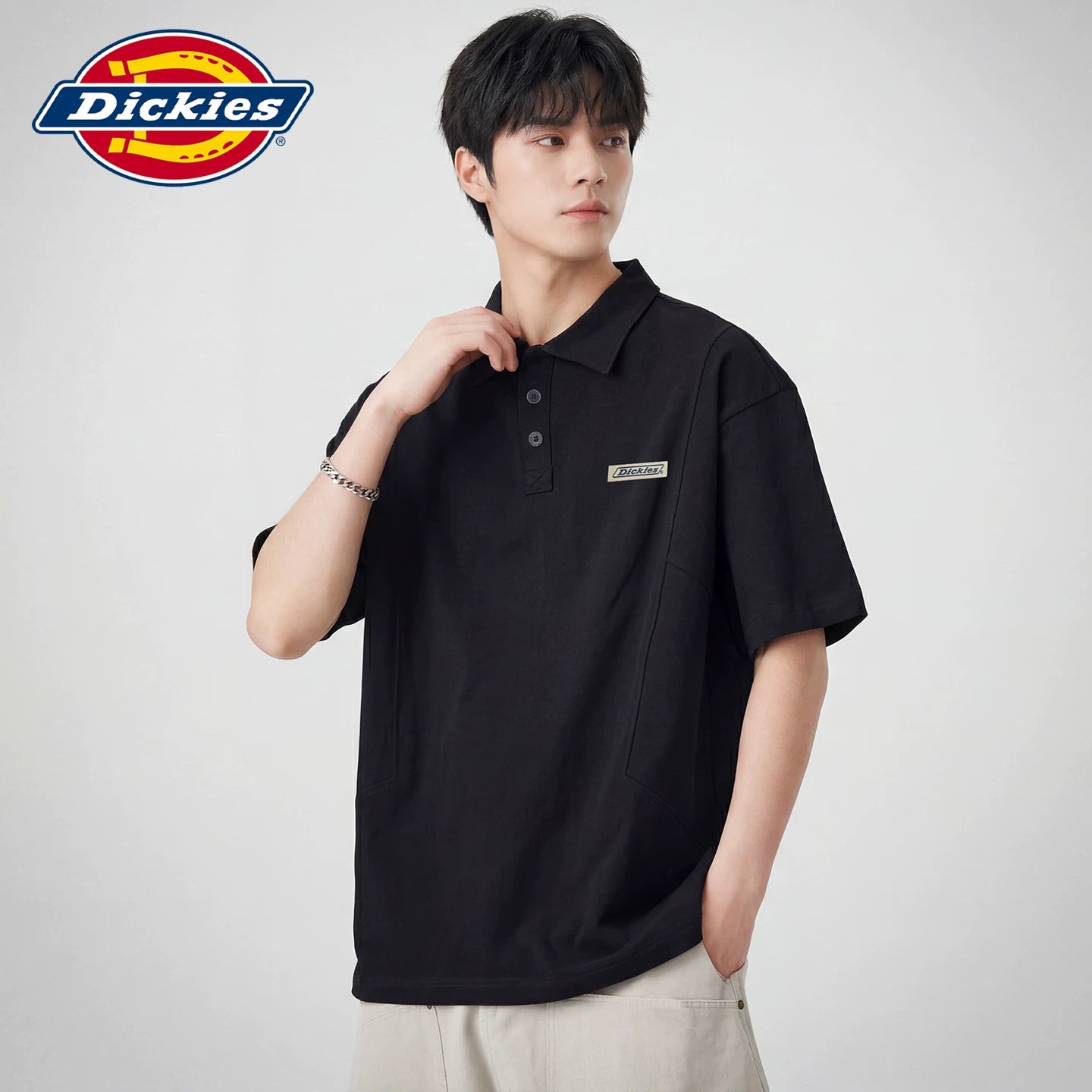Dickies Cool Summer New Simple Thin Collar Short Sleeve Polo Shirt Men's Breathable Commuter Top Y