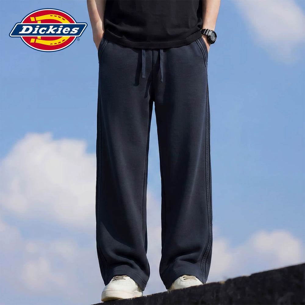 Dickies Emperor Cool Suitable High End Striped Casual Pants for Men in Summer, Thin Drawstring Straight Tube Knitted Pants Y