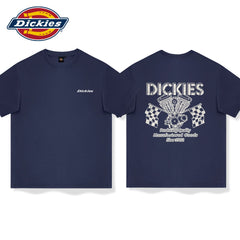 Dickies men's short sleeved T-shirt 2026 new American retro navy blue high-end design half sleeved T-shirt A