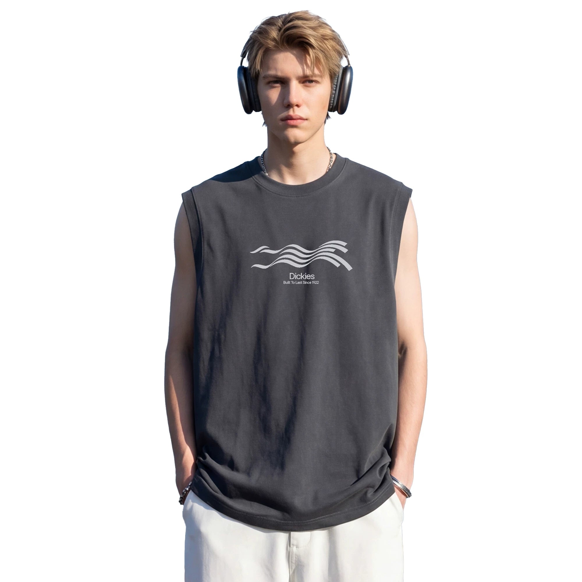 Dickies Emperor Cool Suitable Casual Shoulder Vest Men's Summer Pure Cotton Sleeveless T-shirt Sports Fitness Round Neck Top M