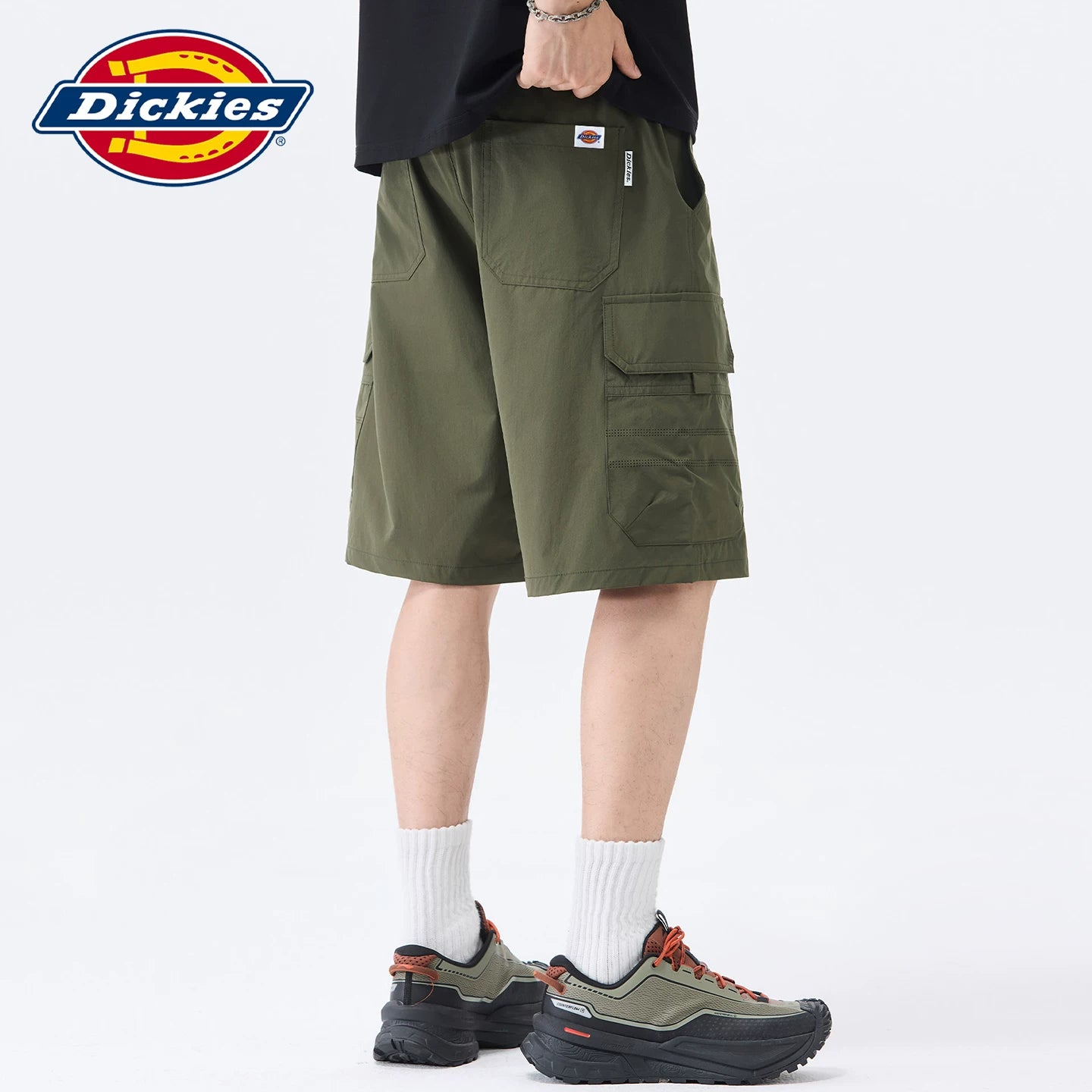 Dickies Cool Multi Pocket workwear casual shorts for men in summer, loose straight leg thin five quarter pants Y
