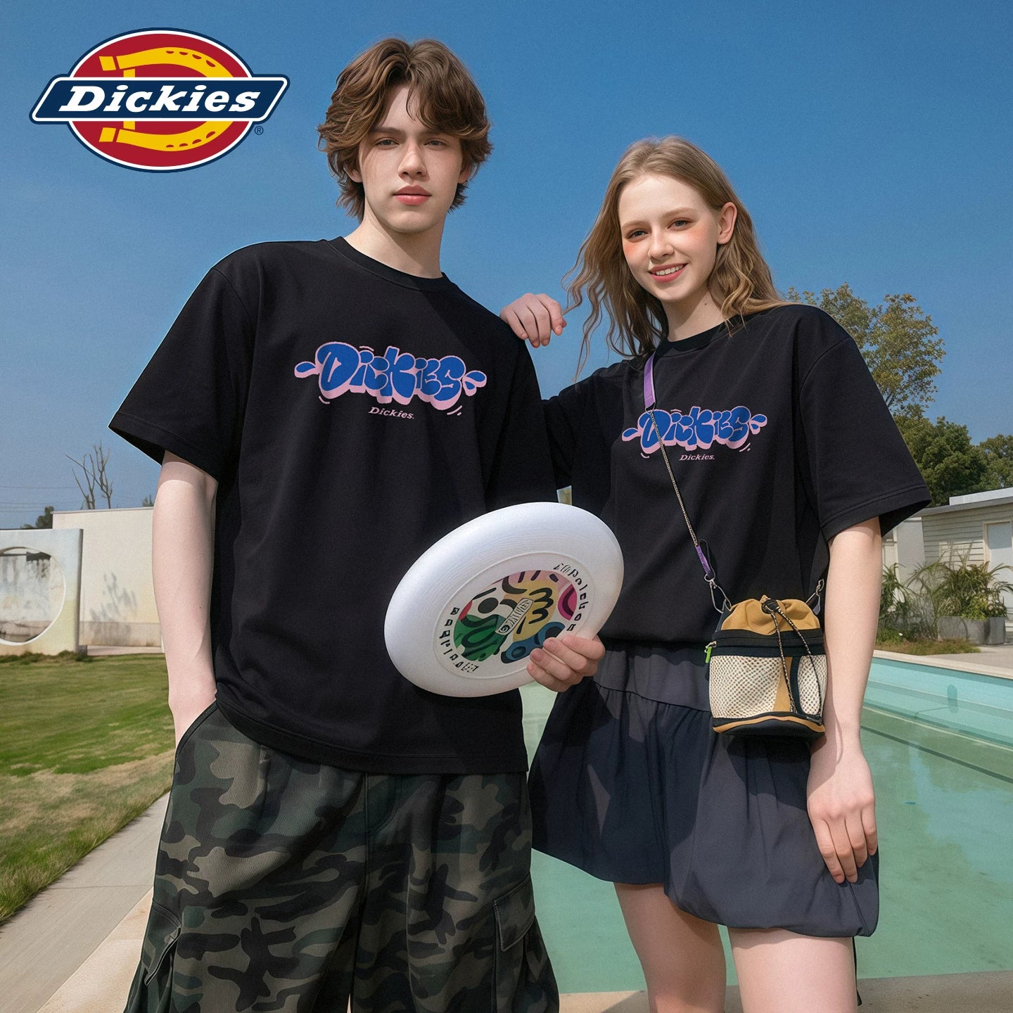 Dickies American Trendy Brand Short Sleeve T-shirt for Men, 2026 New Summer Collection, Cotton Loose and Versatile, Couple Half Sleeve A