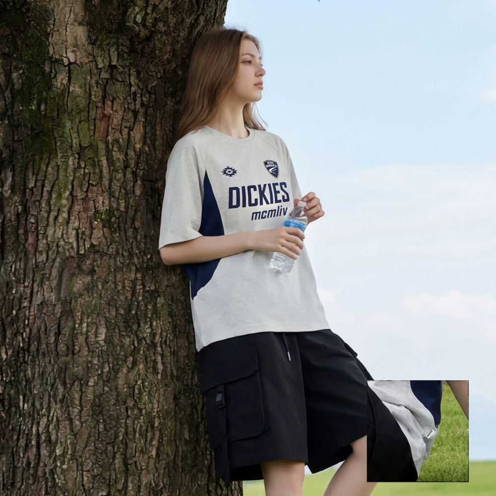 Dickies帝酷适夏季新款短袖T恤女黑色字母印花美式百搭休闲上衣m