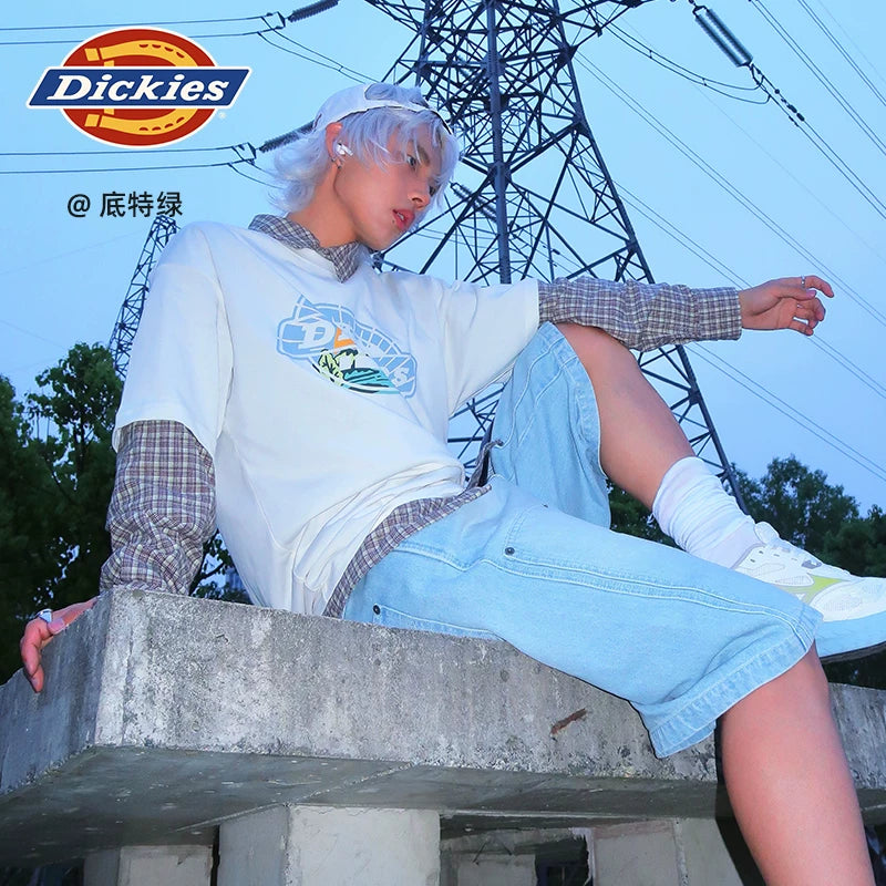 Dickies Cool 26 Summer New Collection Front Chest Sunrise LOGO Pattern Printed Loose Heavy duty Short sleeved T-shirt YHJ
