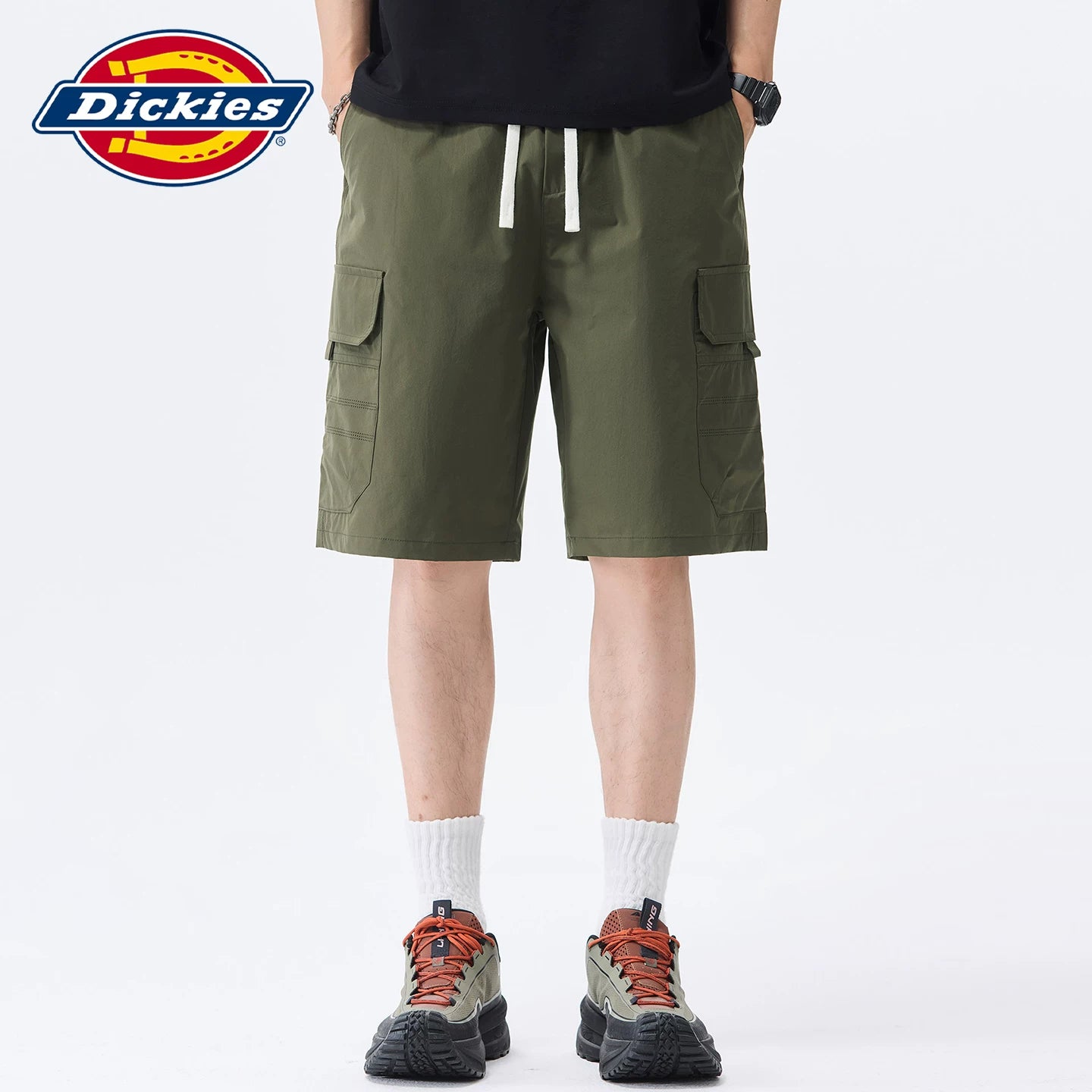 Dickies Cool Multi Pocket workwear casual shorts for men in summer, loose straight leg thin five quarter pants Y