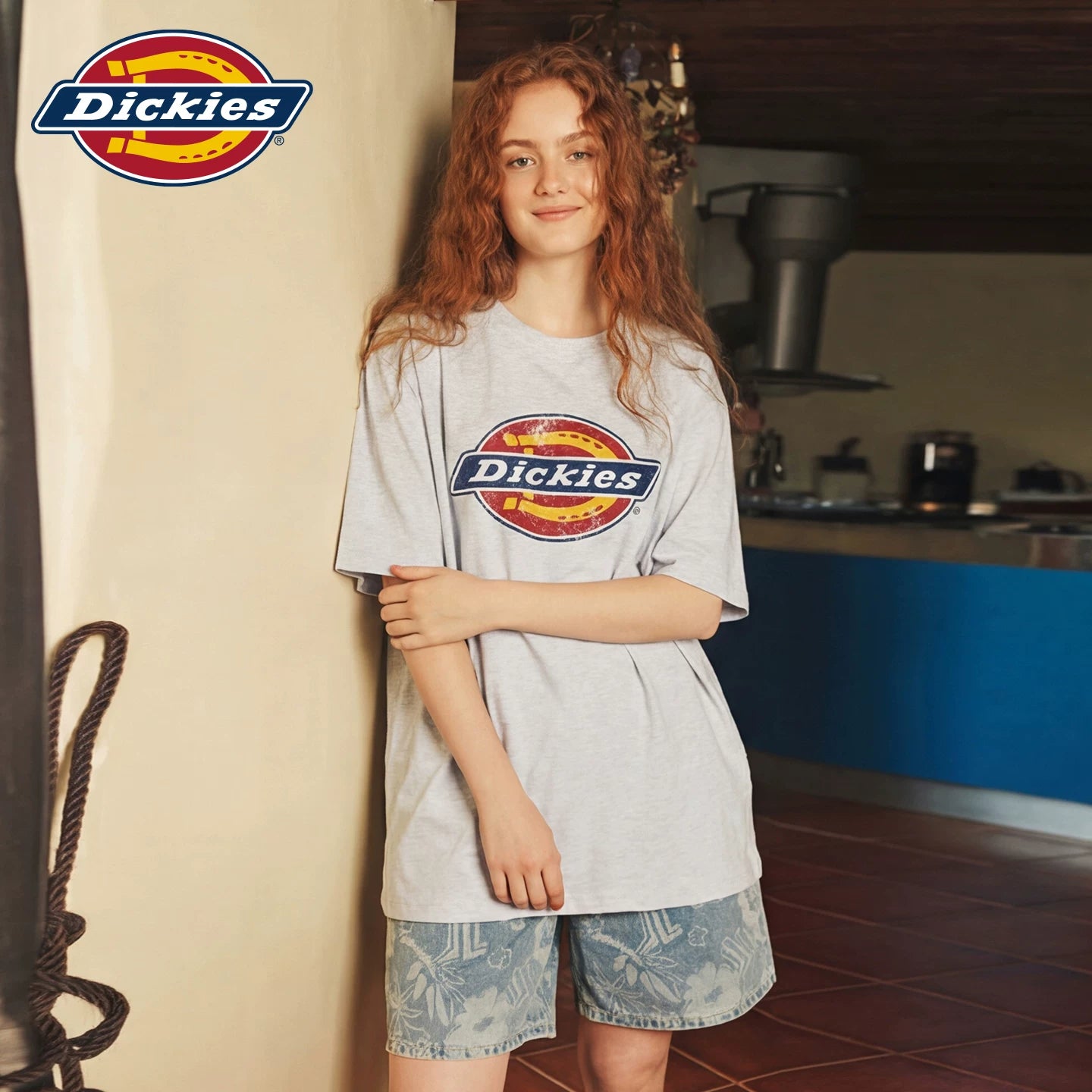 Dickies Emperor Cool Suitable Short sleeved T-shirt for Women's New Trendy Brand Loose and Versatile Round Neck Printed Casual Simple Top m