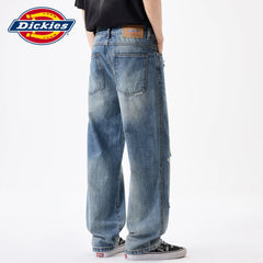 Dickies Cool Suitable American Thin Straight leg Jeans for Men's Summer New Style with Perforated Design Feeling Long Pants Y