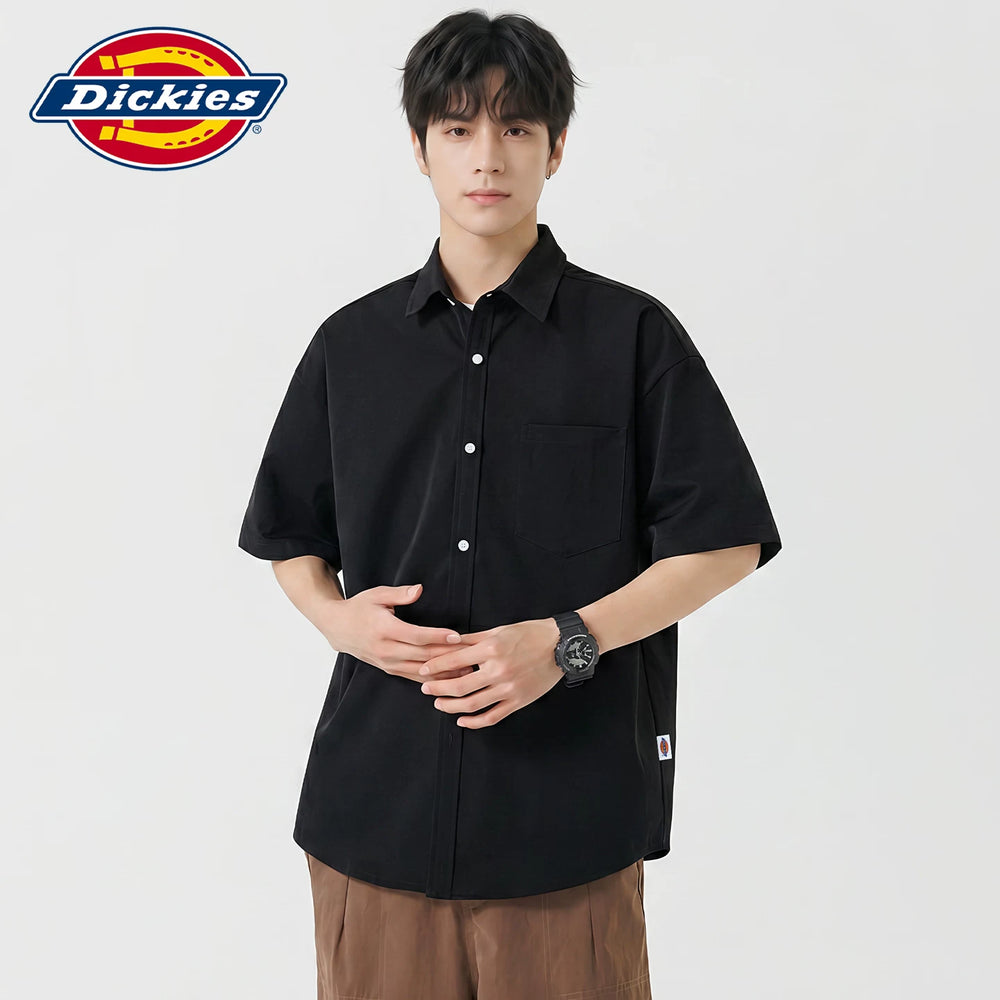 Dickies Cool Summer American Casual Loose Short sleeved Shirt Men's Thin Breathable Collar Top Y