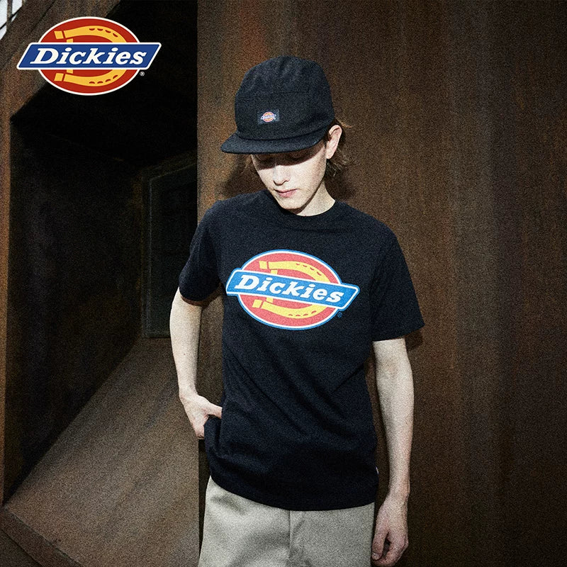 Dickies Classic Tri color Horseshoe Large LOGO Casual Summer Unisex Short sleeved T-shirt YHJ
