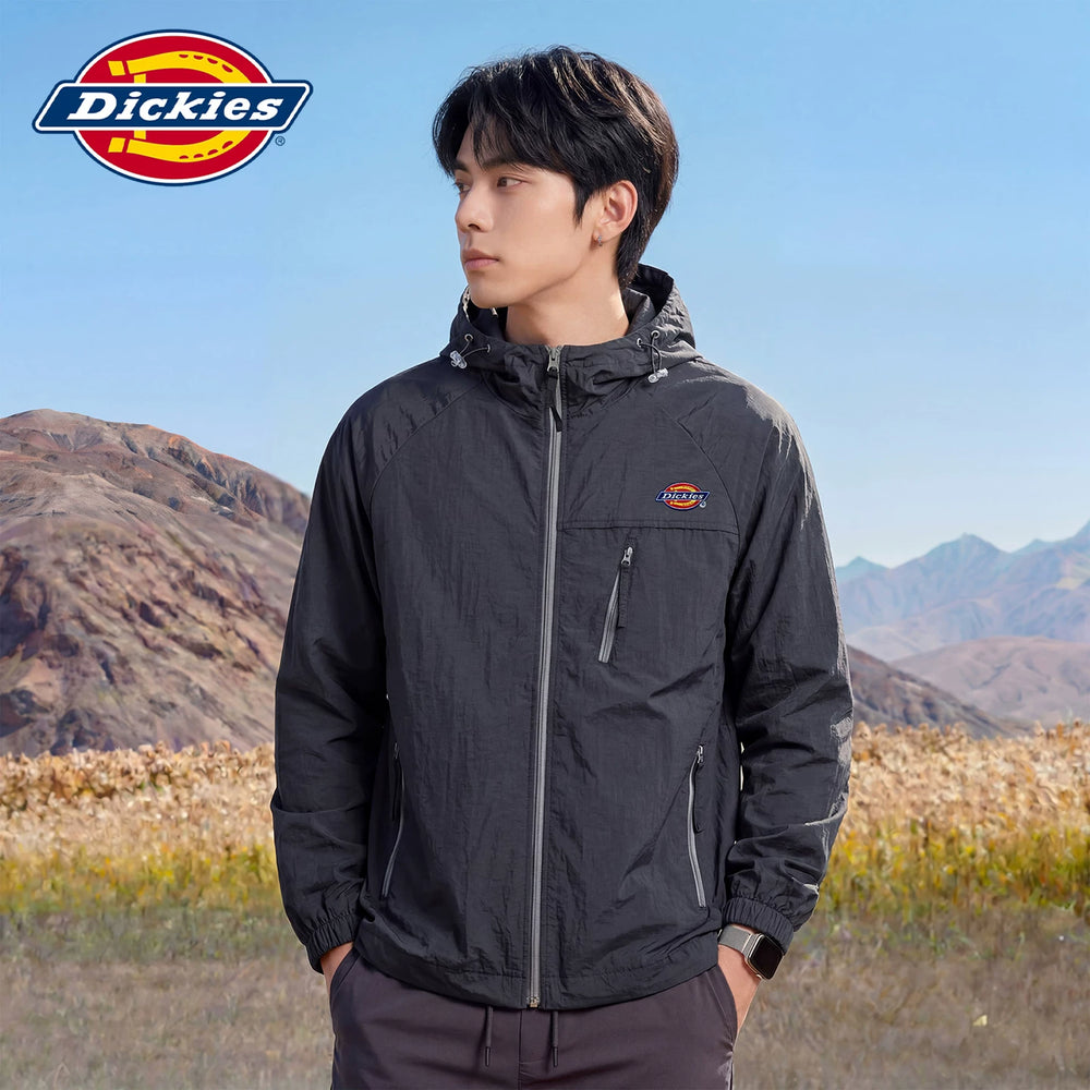 Dickies Cool Summer New Sunscreen Clothes for Men, Loose, Breathable, Simple Zipper Hooded Trendy Brand Top Y