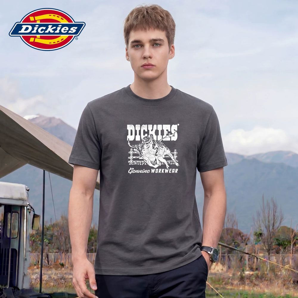 Dickies Cool Summer Soft Round Neck Short Sleeve Men's Thin T-shirt Printed T-shirt Casual Five Step Sleeve Y