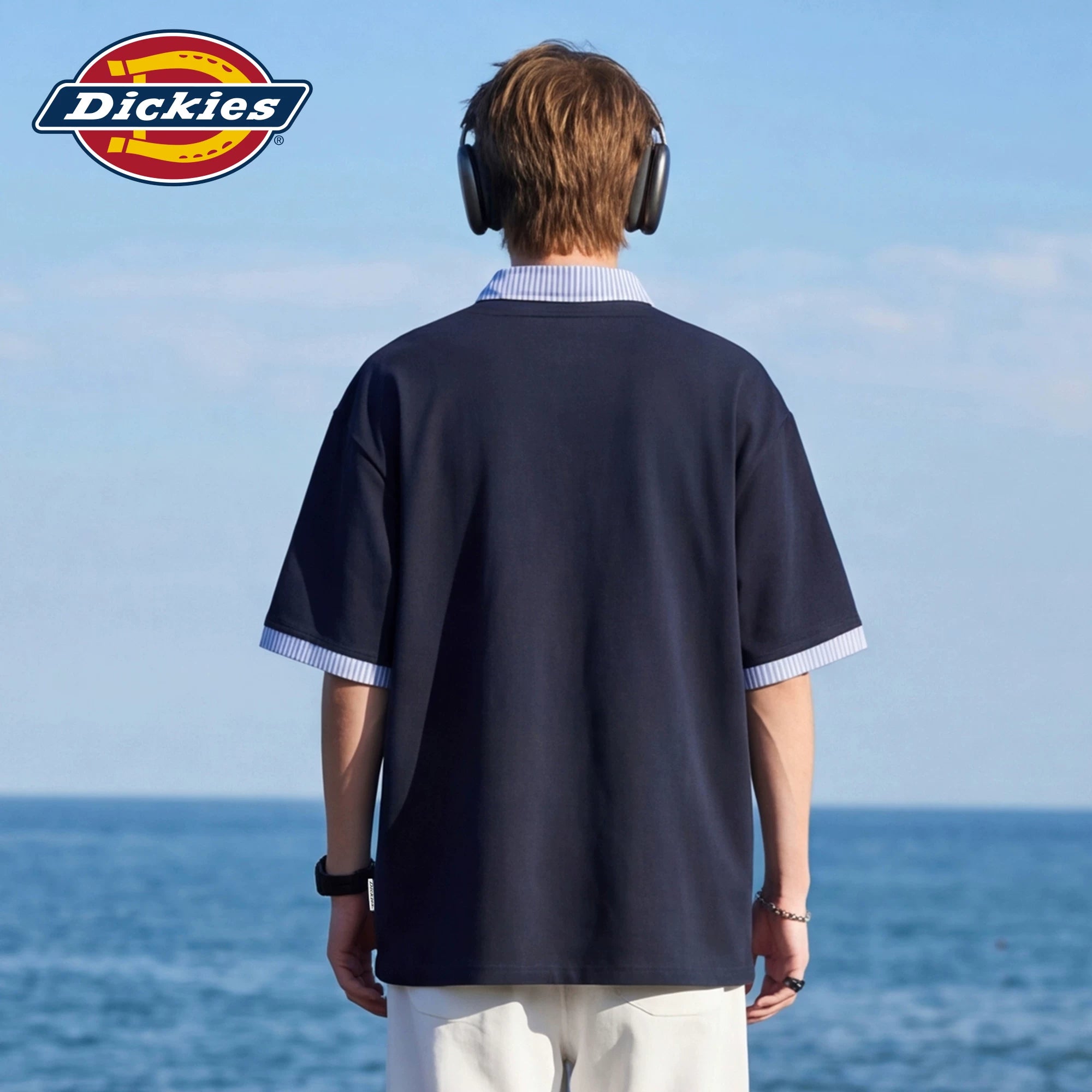 Dickies Emperor Cool Suitable Short Sleeve Polo Shirt Men's Summer Trendy Brand American Color Contrast Collar Loose Casual Top M