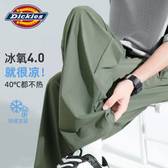 Dickies pants men's summer thin 2026 new ice silk loose nine quarter straight leg pants sports casual pants A