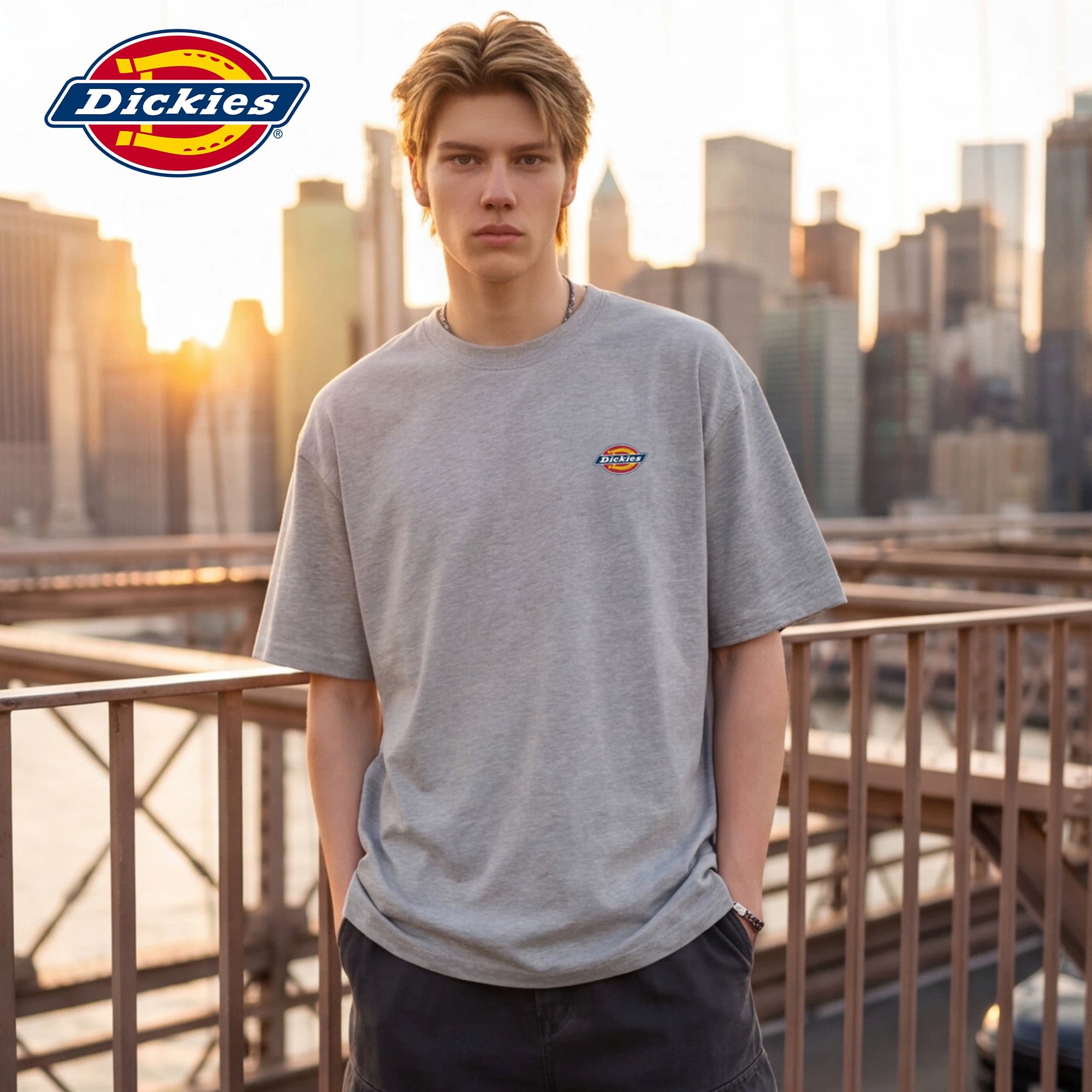 Dickies Emperor Cool Suitable American Heavy duty Short sleeved T-shirt for Men's Summer Pure Cotton Couple Casual Loose Half Sleeve Top M