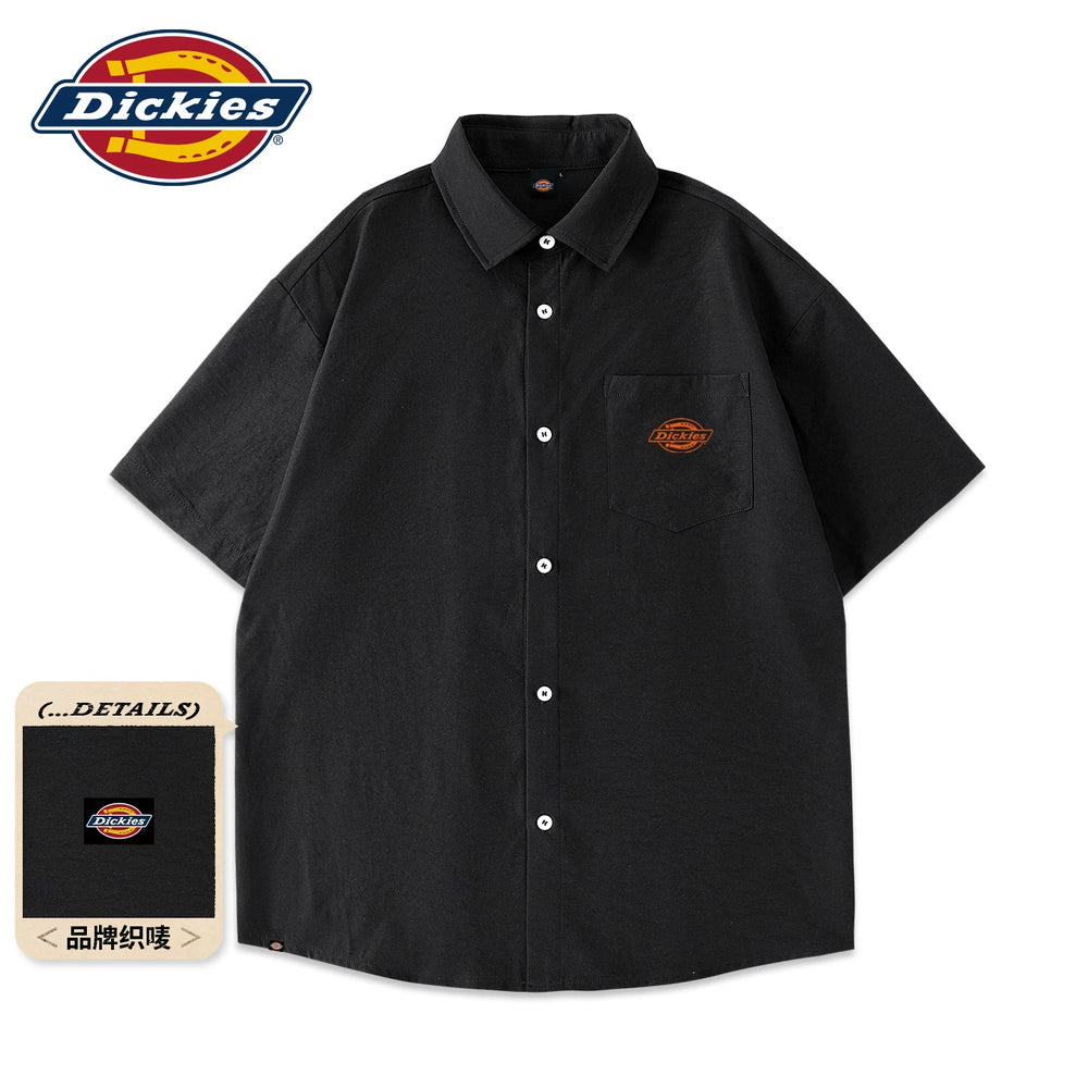 Dickies Men's Short sleeved Shirt 2026 Summer New Cool Ice Silk Shirt Men's Sunscreen Coat Men's A