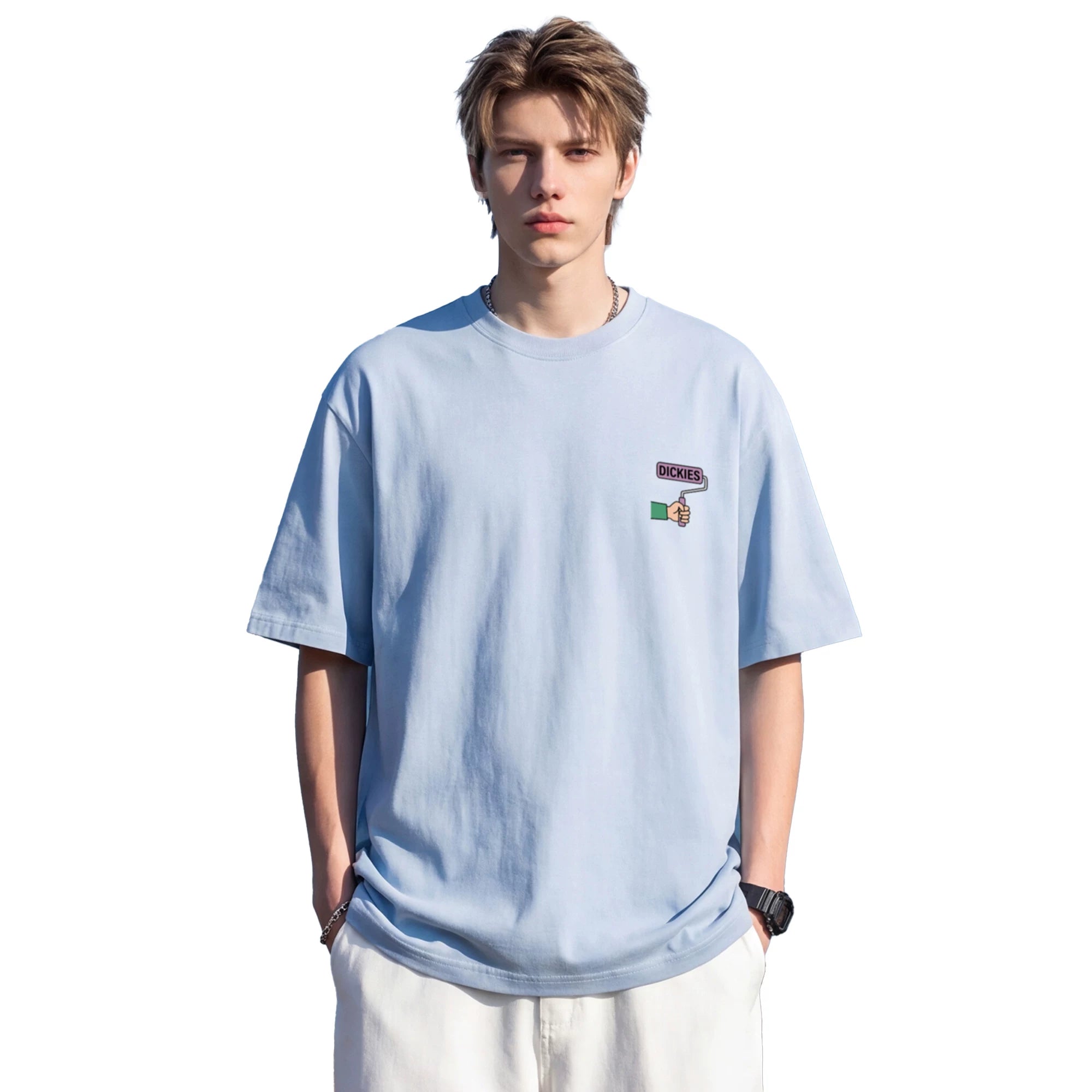 Dickies Cool Suitable Pure Cotton Short sleeved T-shirt Men's Summer American Fun Printed Casual Couple Half Sleeve Top M