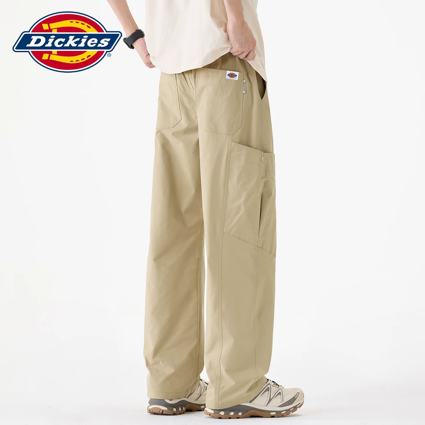 Dickies Cool Men's Work Pants Summer New Style Drawstring Thin Splicing Wide Leg Woven Casual Pants Y