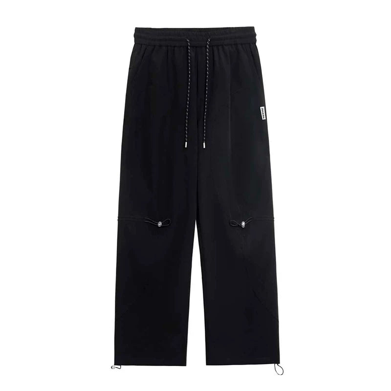 Dickies Men's Black Casual Workwear Pants, Summer Thin Loose Straight Wide-Leg Trousers, Size M