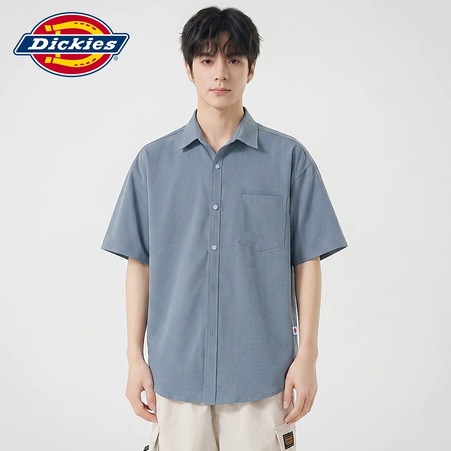 Dickies Cool Summer American Casual Loose Short sleeved Shirt Men's Thin Breathable Collar Top Y
