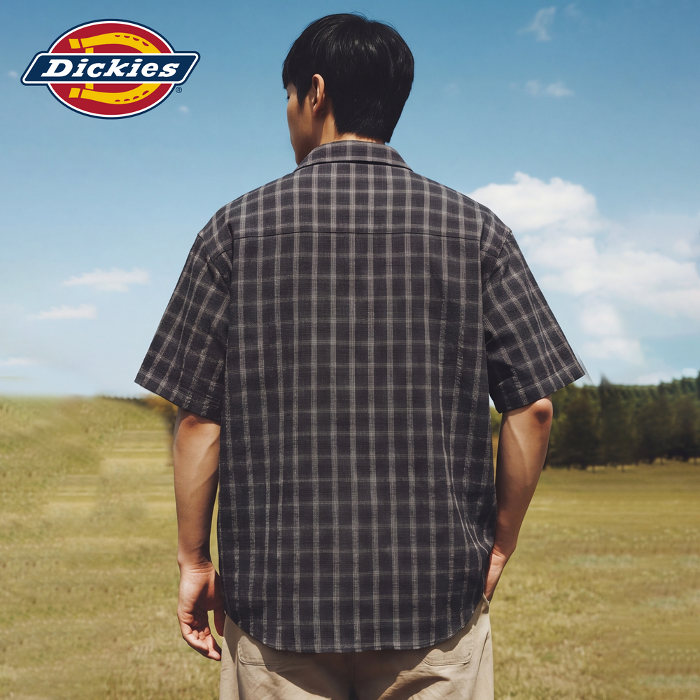 Dickies Cool Short Sleeve Shirt New Men's American Trendy Plaid Shirt Simple Casual Loose Top M