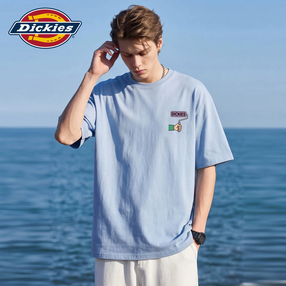 Dickies Cool Suitable Pure Cotton Short sleeved T-shirt Men's Summer American Fun Printed Casual Couple Half Sleeve Top M