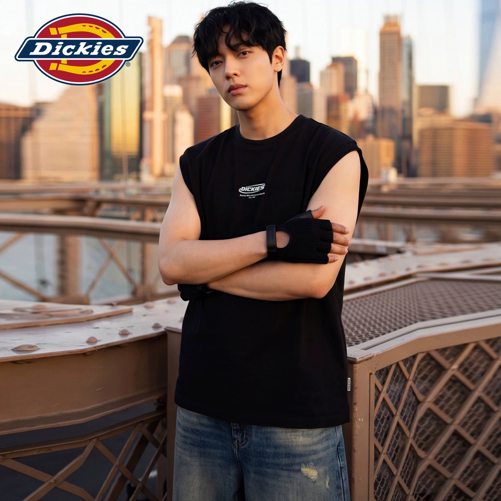 Dickies Cool Black Trendy Brand Camback Waist Men's Summer Sports Sleeveless T-shirt Couple Top M