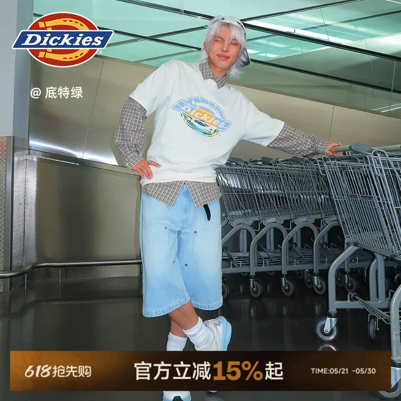 Dickies Cool 26 Summer New Collection Front Chest Sunrise LOGO Pattern Printed Loose Heavy duty Short sleeved T-shirt YHJ