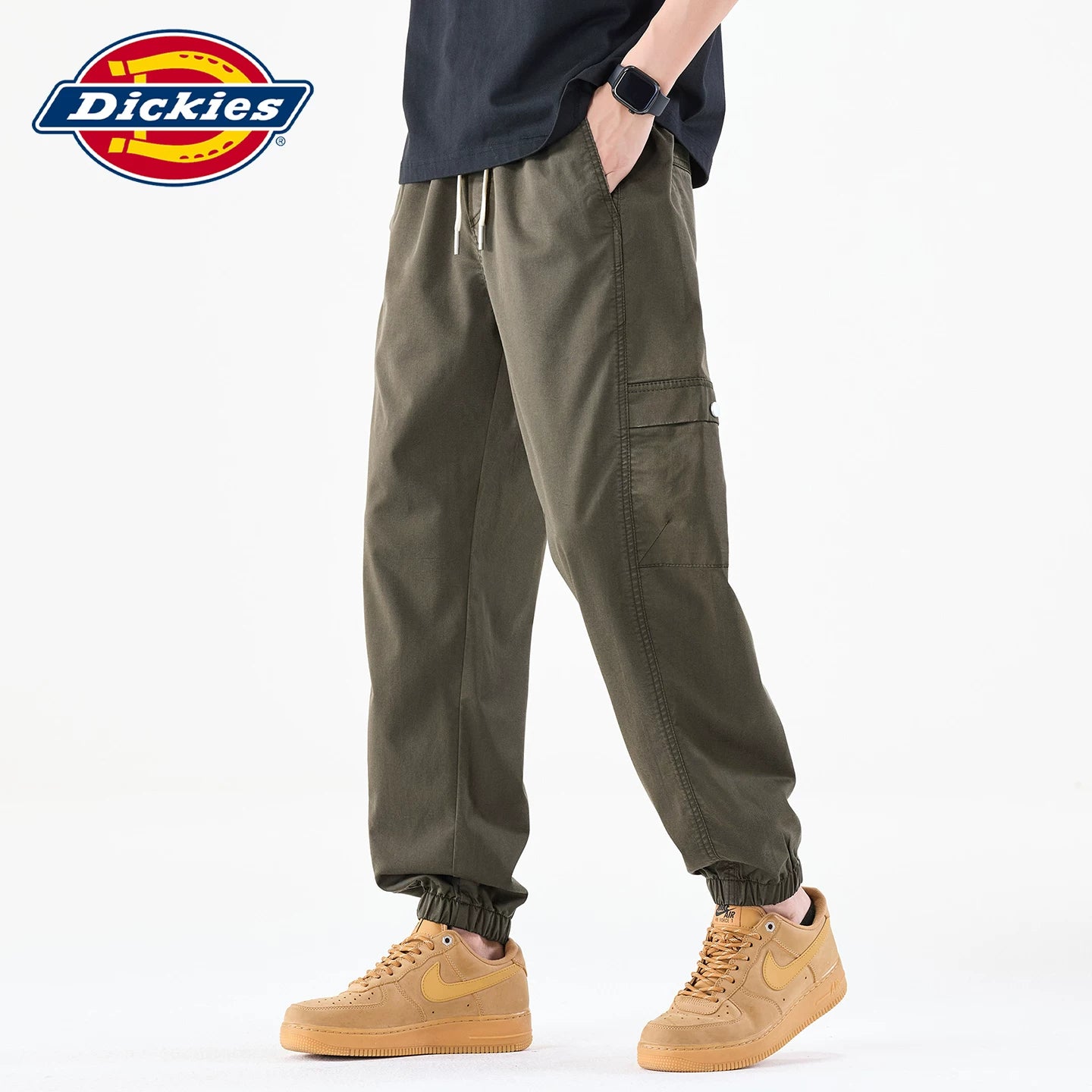 Diesel Thin Dickies Emperor Cool Suitable Splicing Willow Nails Leg Tights Men's Summer Woven Casual Pants Y