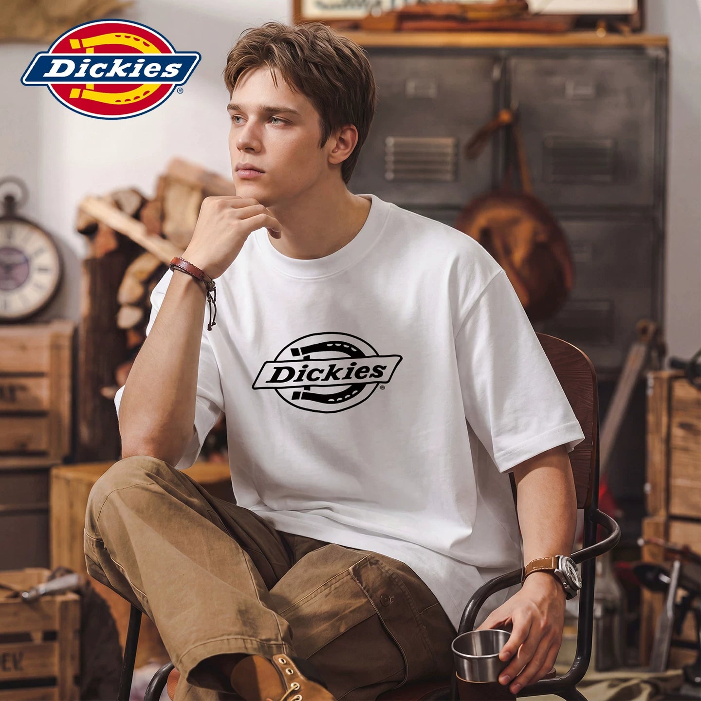 Dickies classic American T-shirt short sleeved men's soft casual T-shirt summer thin five quarter sleeve Y