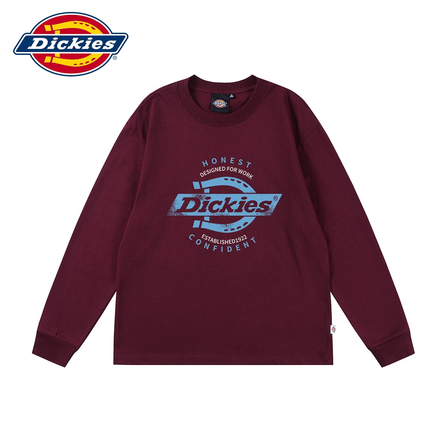 Dickies' new soft long sleeved T-shirt for spring, men's round neck American T-shirt with printed upper garment Y