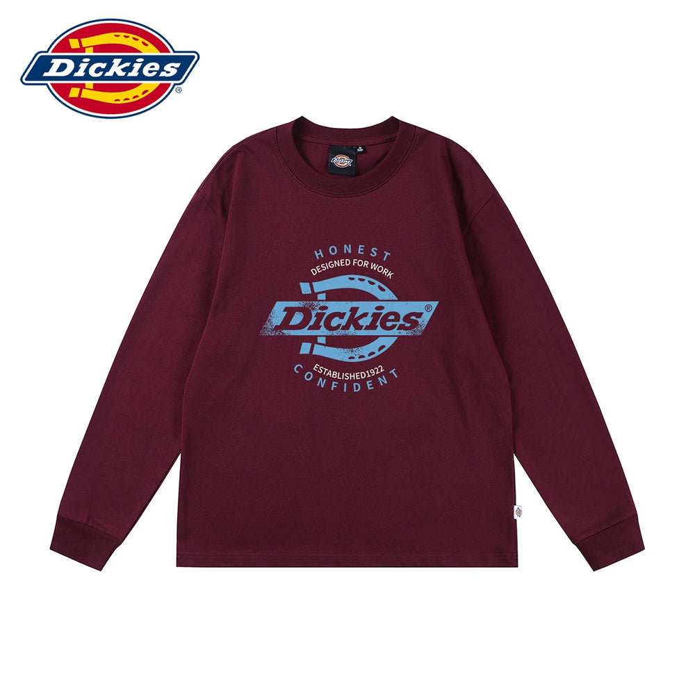 Dickies' new soft long sleeved T-shirt for spring, men's round neck American T-shirt with printed upper garment Y