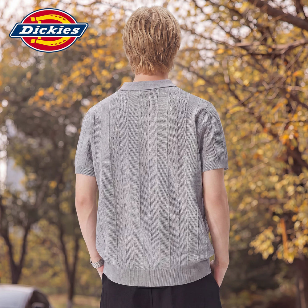 Dickies Cool Suitable Half Zipper Short Sleeve Polo Shirt Summer New Loose and Versatile Classic Logo T-shirt Top Y
