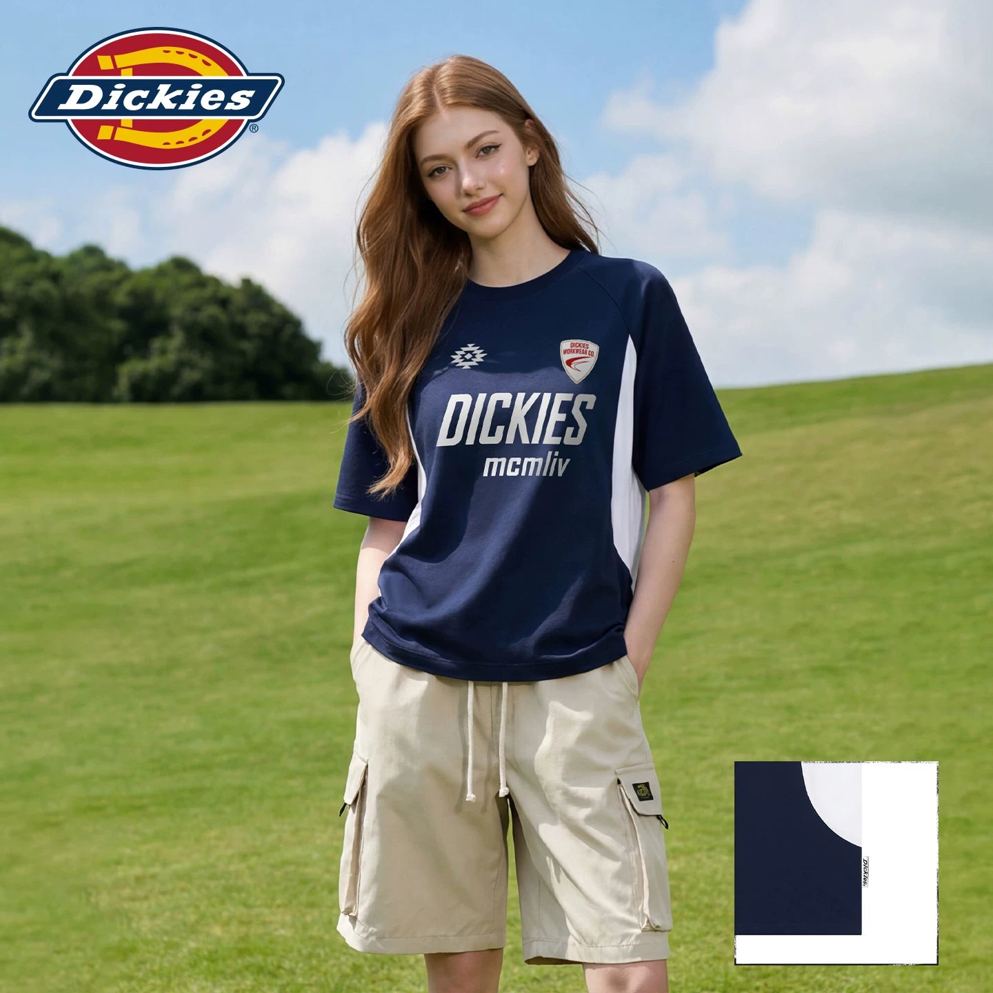 Dickies帝酷适夏季新款短袖T恤女黑色字母印花美式百搭休闲上衣m