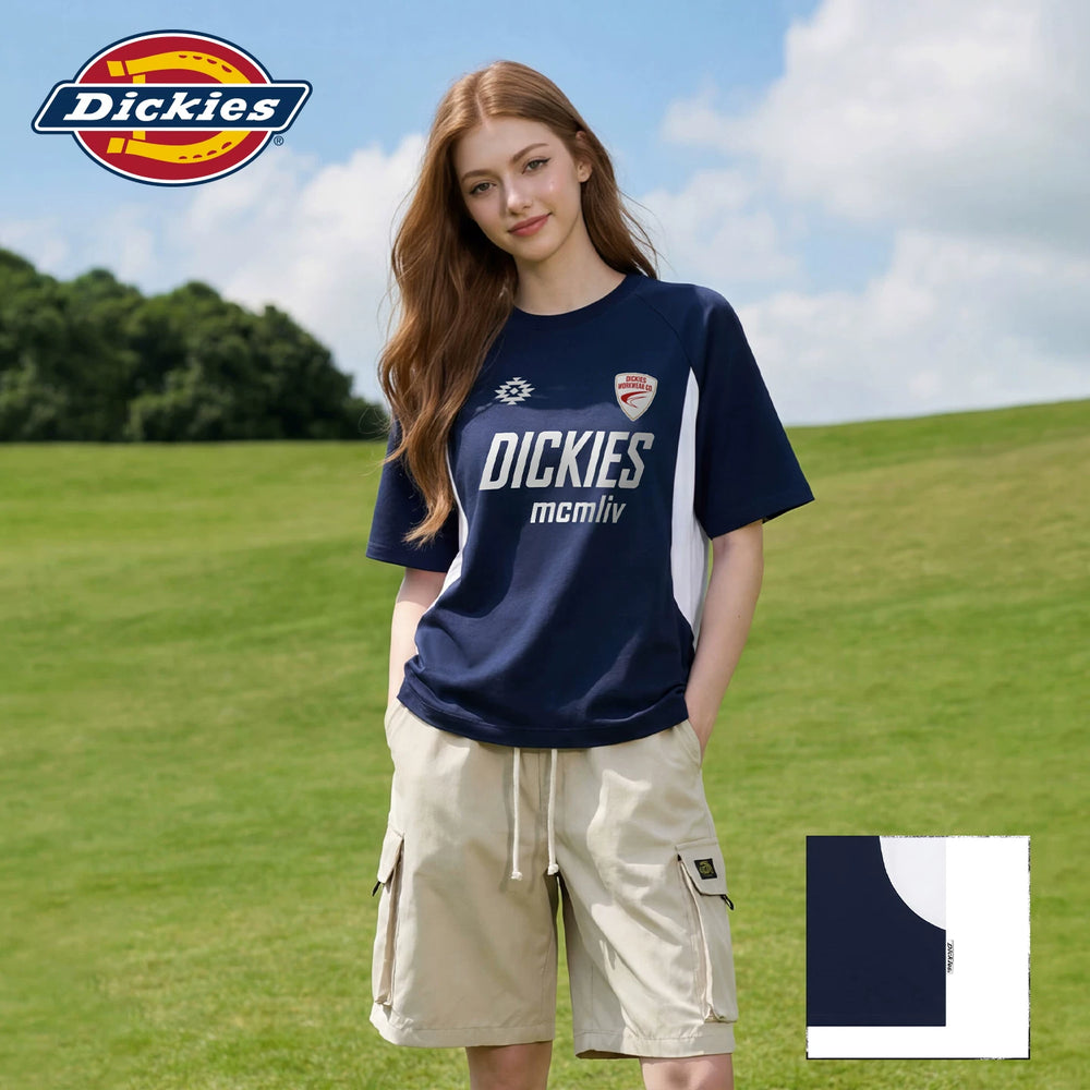 Dickies帝酷适夏季新款短袖T恤女黑色字母印花美式百搭休闲上衣m