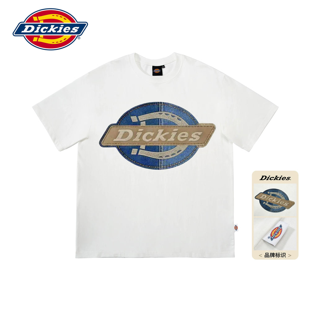 Dickies Cool Black Pure Cotton Short sleeved T-shirt Men's Summer Brand Classic LOGO Printed Half Sleeve Top M